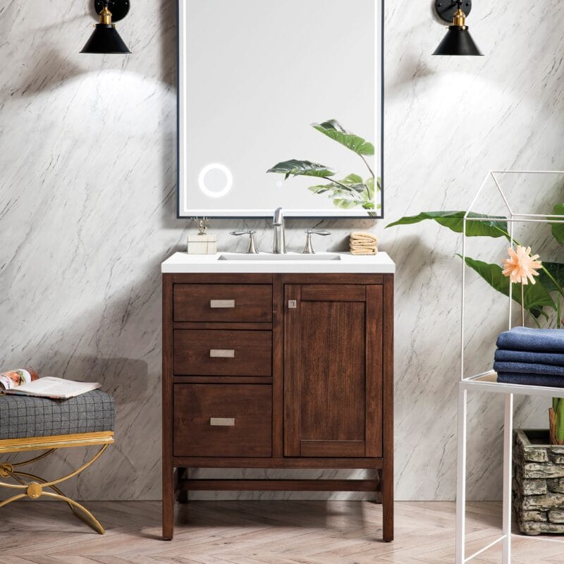 Addison 30" Single Vanity Cabinet in Mid-Century Acacia