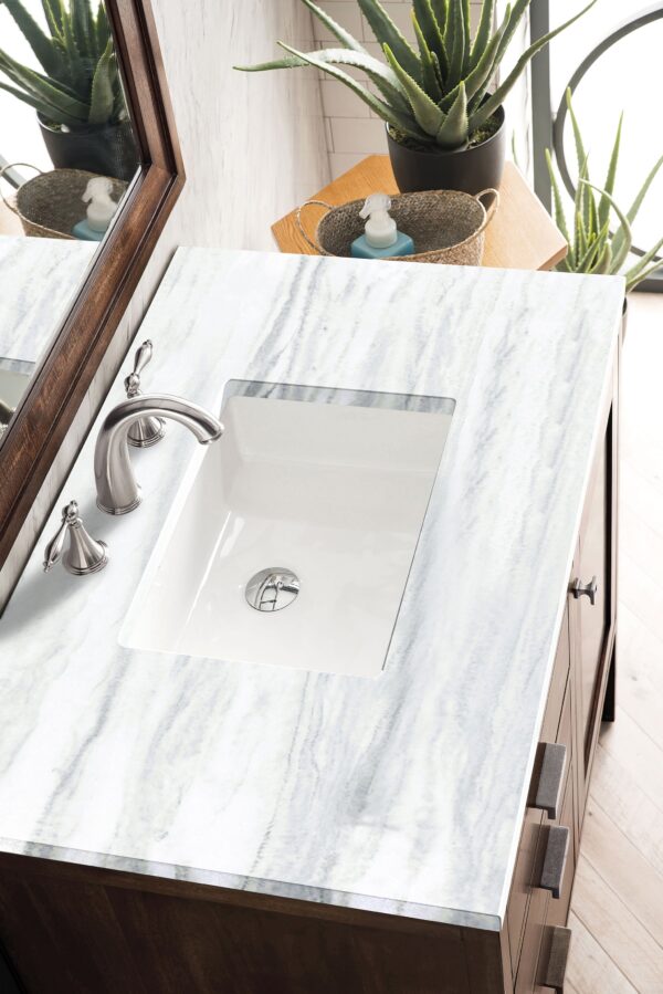 Addison 36 single vanity cabinet single bathroom vanity james martin vanities mid century acacia arctic fall solid surface 100609 scaled bathusa inc.