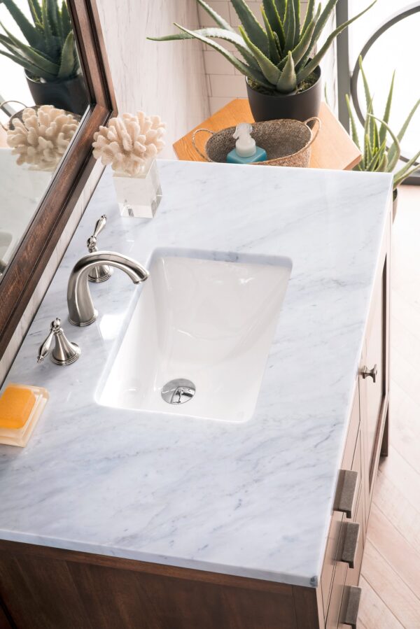 Addison 36 single vanity cabinet single bathroom vanity james martin vanities mid century acacia carrara white marble 563612 scaled bathusa inc.