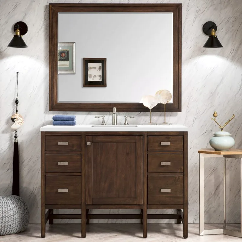 Addison 48" Single Vanity Cabinet in Mid-Century Acacia
