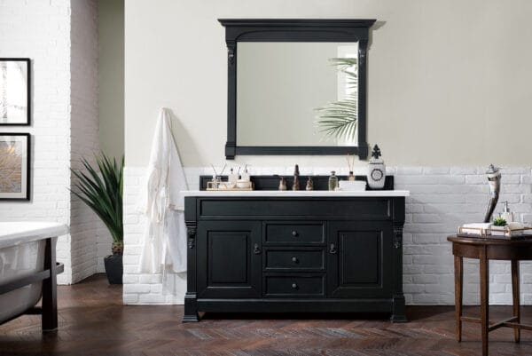 Brookfield 60" Single Bathroom Vanity in Antique Black