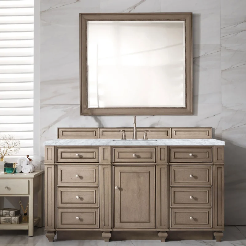 Bristol 60" Single Vanity in Whitewashed Walnut