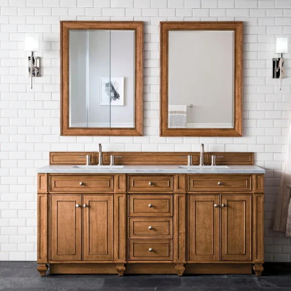 Bristol 72" Double Vanity in Saddle Brown