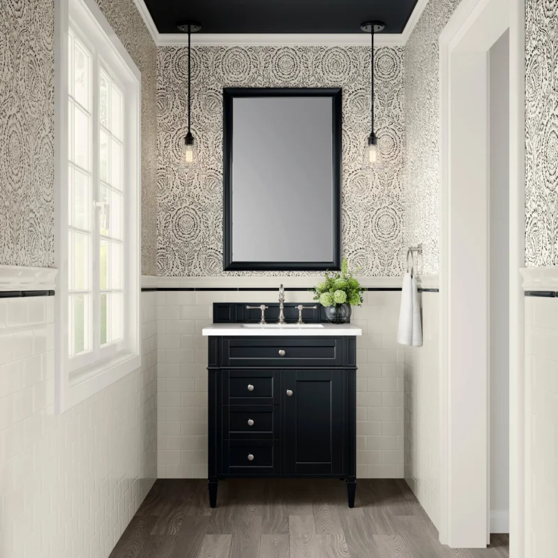 Brittany 30" Single Bathroom Vanity in Black Onyx