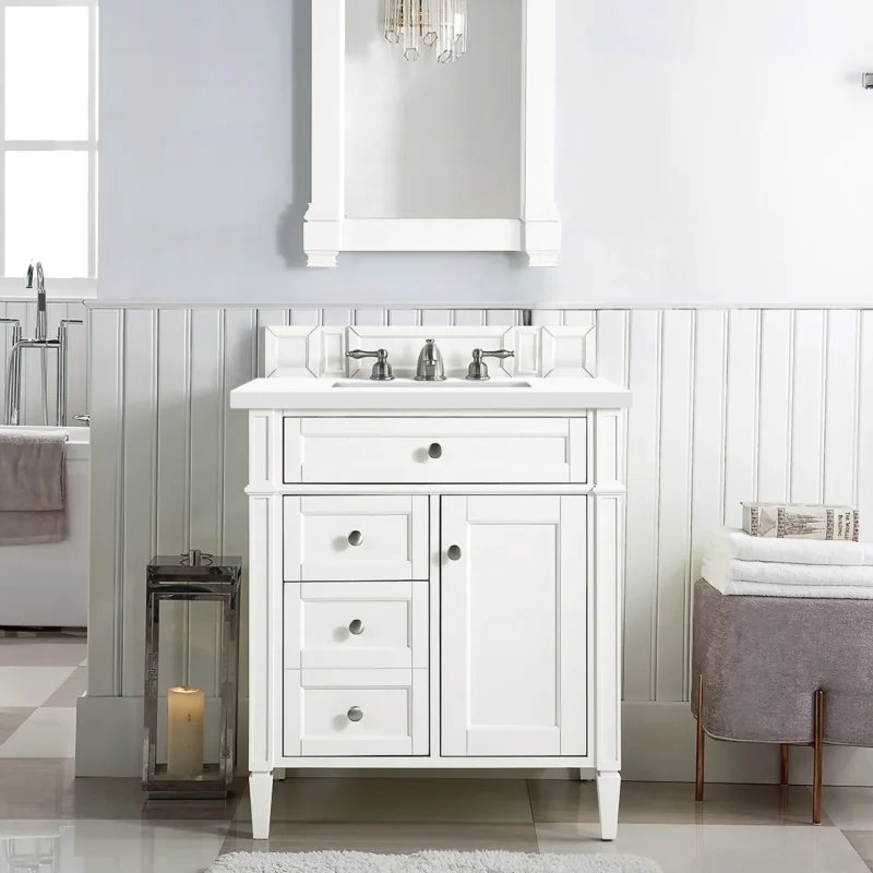 Brittany 30" Single Bathroom Vanity in Bright White