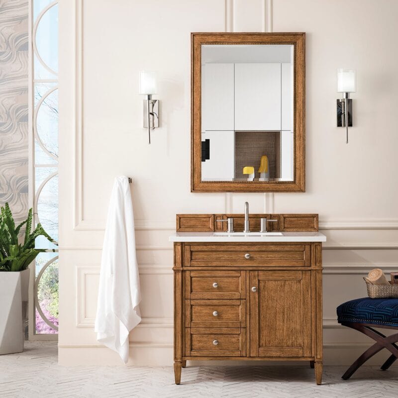 Brittany 36" Single Vanity Cabinet in Saddle Brown
