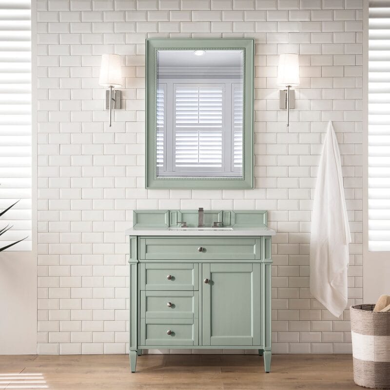 Brittany 36" Single Vanity Cabinet in Sage Green