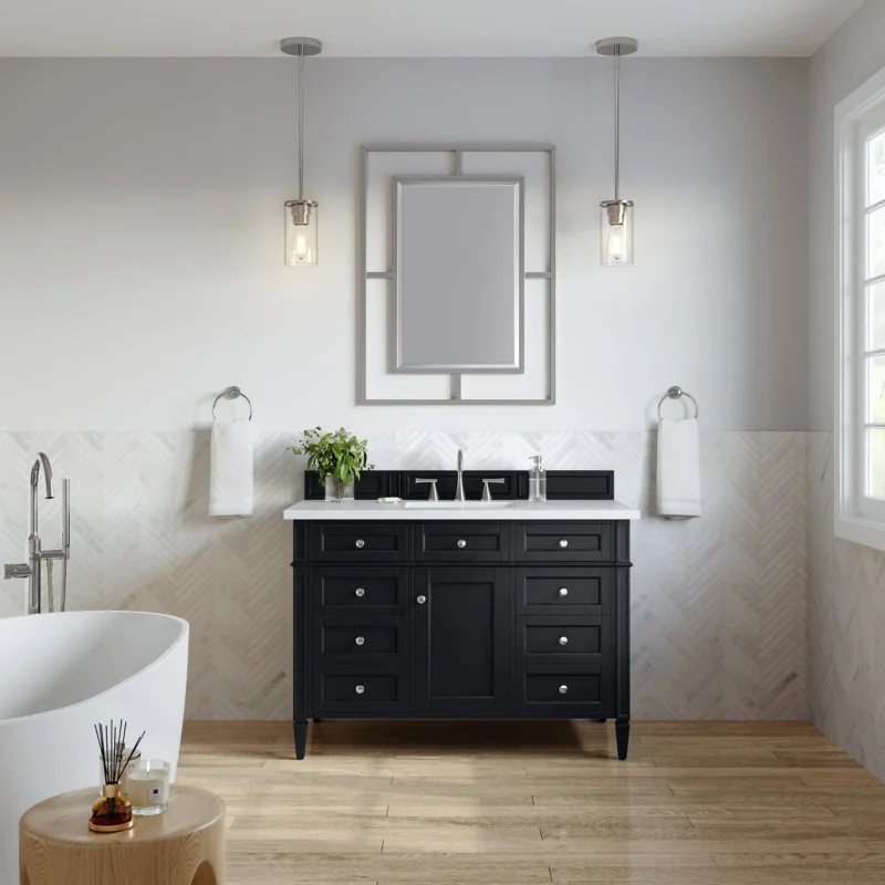 Brittany 48" Single Bathroom Vanity in Black Onyx