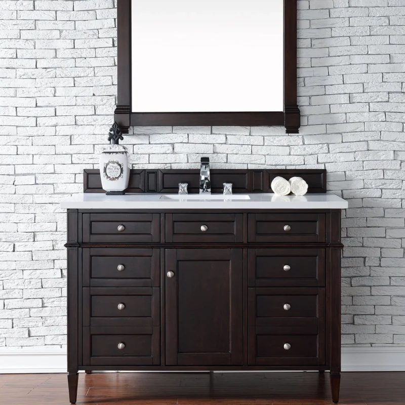 Brittany 48" single bathroom vanity in burnished mahogany