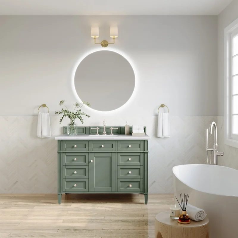Brittany 48" single bathroom vanity in smokey celadon