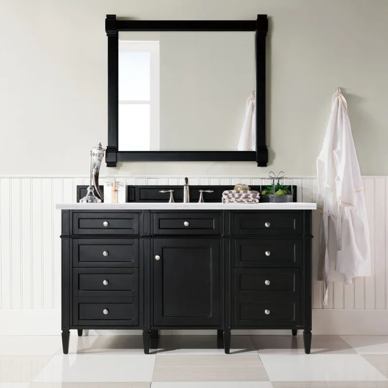Brittany 60" Single Bathroom Vanity in Black Onyx
