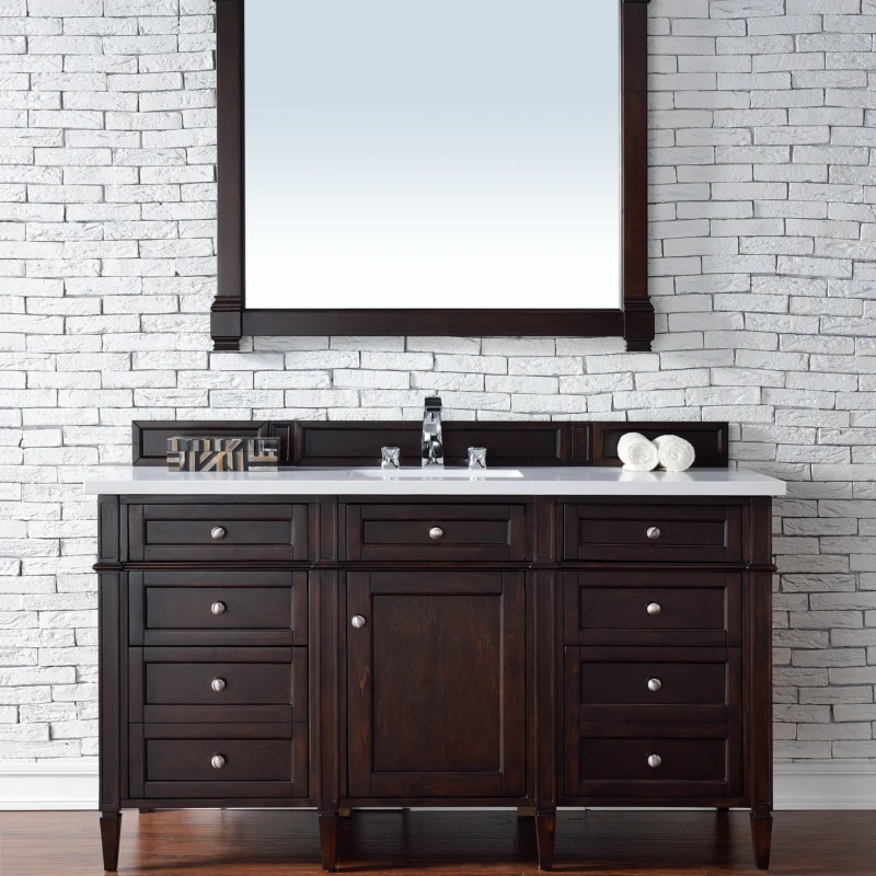 Brittany 60" Single Bathroom Vanity in Burnished Mahogany