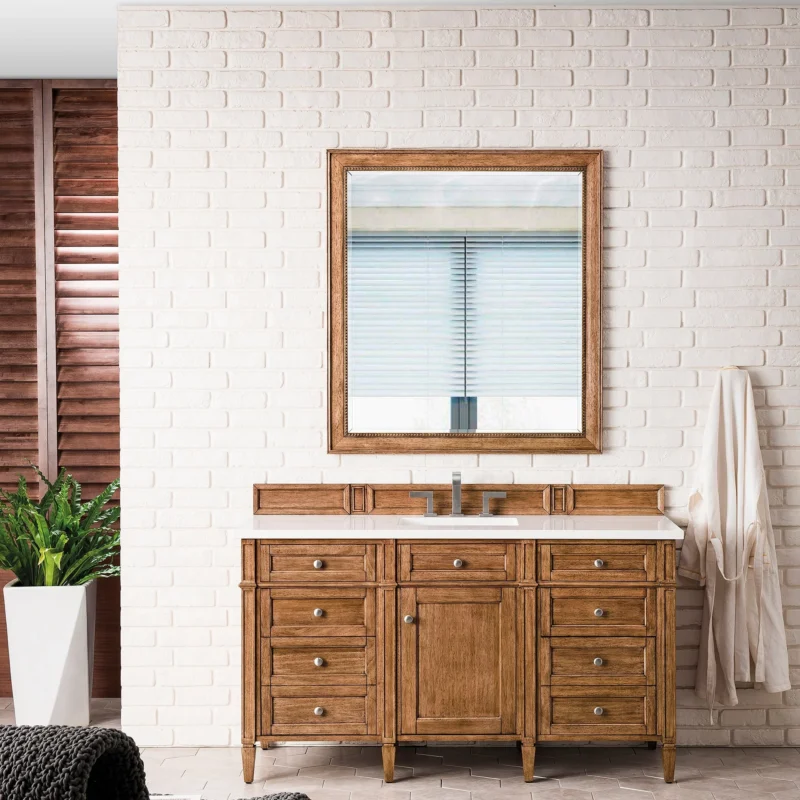 Brittany 60" Single Vanity Cabinet in Saddle Brown