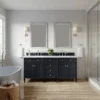 Brittany 72" Double Bathroom Vanity in Black Onyx