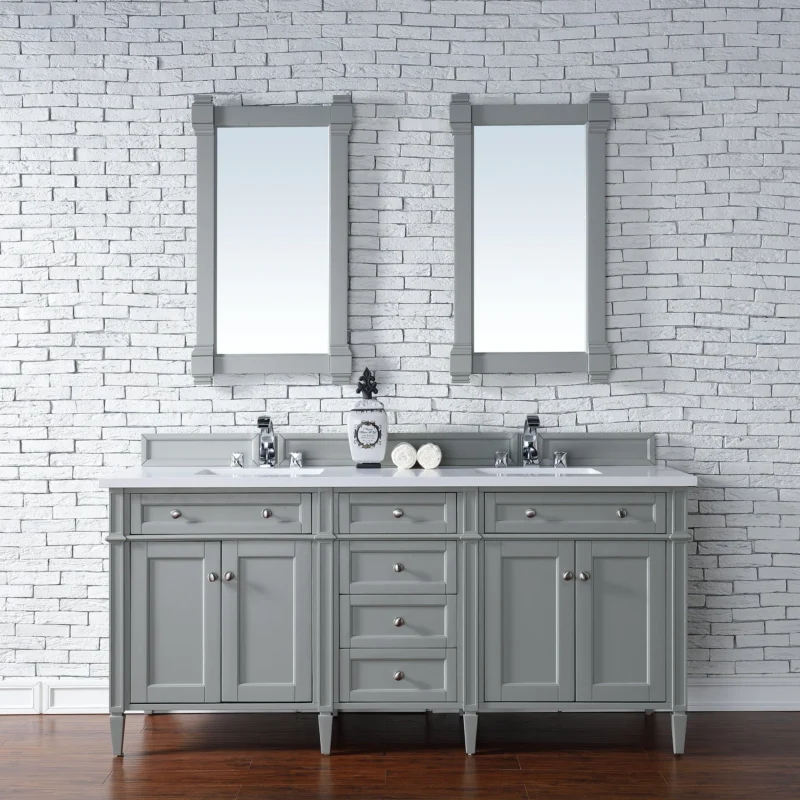 Brittany 72" Double Bathroom Vanity in Urban Gray