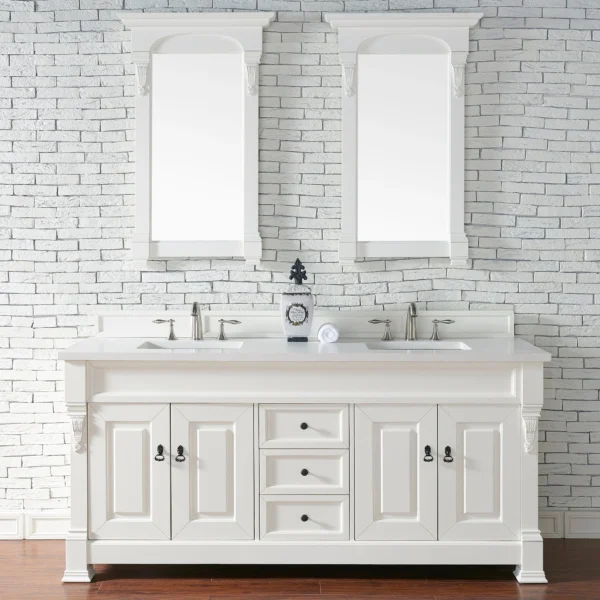 Brookfield 60" Double Bathroom Vanity in Bright White