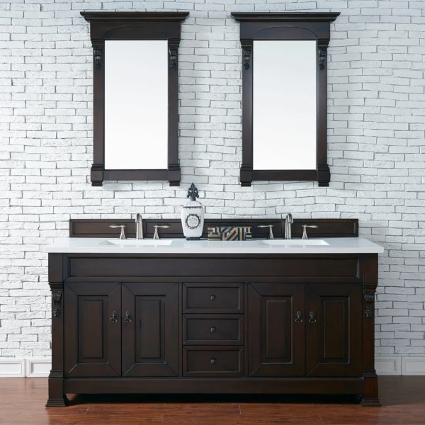 Brookfield 72" Double Bathroom Vanity in Burnished Mahogany