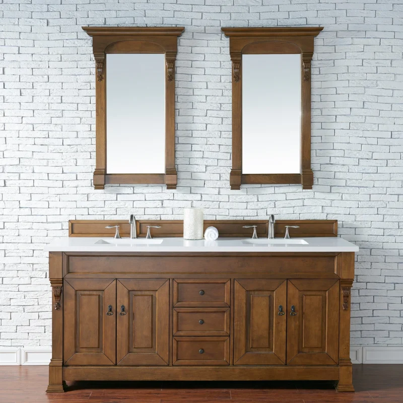 Brookfield 72" Double Bathroom Vanity in Country Oak