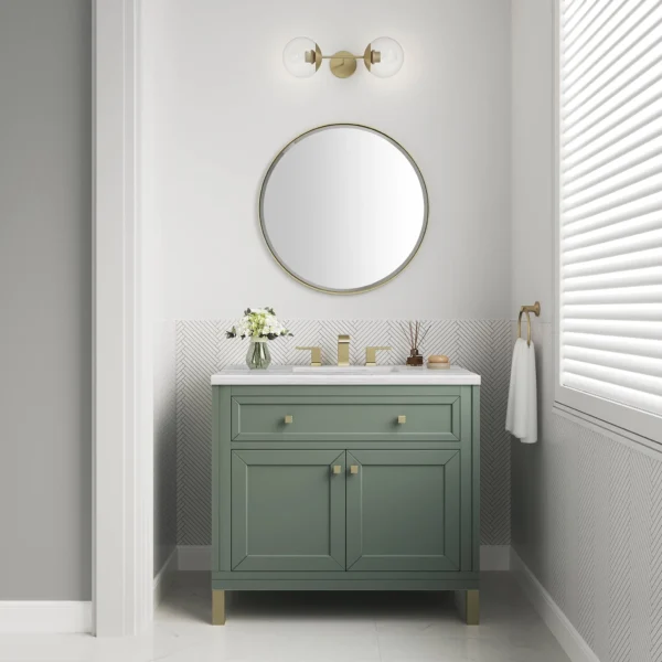 Chicago 36" Single Bathroom Vanity in Smokey Celadon