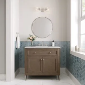 Chicago 36" Single Bathroom Vanity Whitewashed Walnut