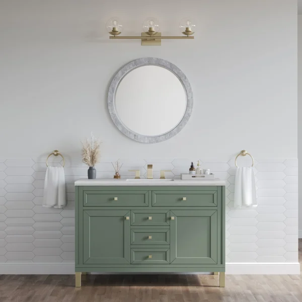 chicago 48 single bathroom vanity in smokey celadon single bathroom vanity james martin vanities 385938 BATHUSA, Inc.