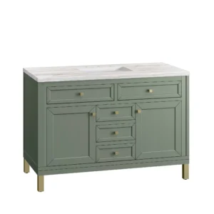 chicago 48 single bathroom vanity in smokey celadon single bathroom vanity james martin vanities 391019 BATHUSA, Inc.
