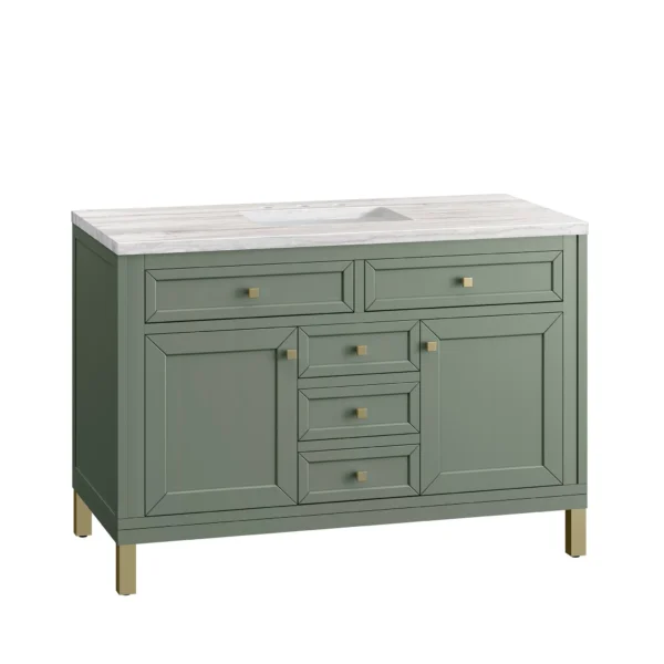 chicago 48 single bathroom vanity in smokey celadon single bathroom vanity james martin vanities 391019 BATHUSA, Inc.