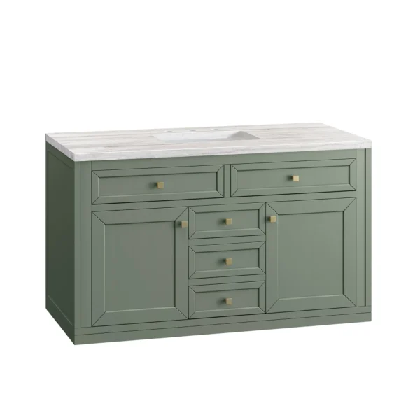 chicago 48 single bathroom vanity in smokey celadon single bathroom vanity james martin vanities 615812 BATHUSA, Inc.