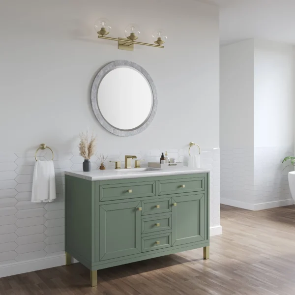 chicago 48 single bathroom vanity in smokey celadon single bathroom vanity james martin vanities 677221 BATHUSA, Inc.