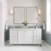 Chicago 60" Double Bathroom Vanity in Glossy White