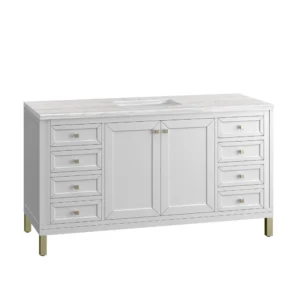 chicago 60 single bathroom vanity in glossy white single bathroom vanity james martin vanities 161623 BATHUSA, Inc.