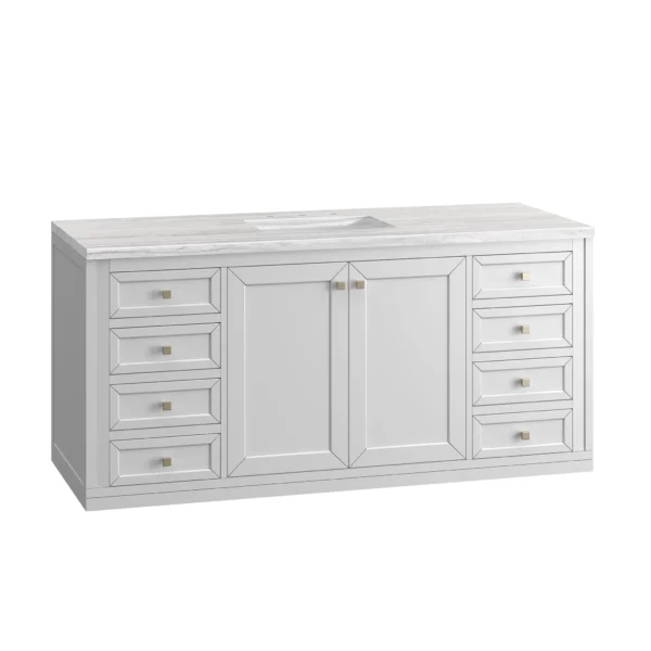 chicago 60 single bathroom vanity in glossy white single bathroom vanity james martin vanities 363406 BATHUSA, Inc.