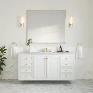 chicago 60 single bathroom vanity in glossy white single bathroom vanity james martin vanities 742079 BATHUSA, Inc.