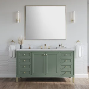Chicago 60" Single Bathroom Vanity in Smokey Celadon