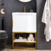 Columbia 24" Single Vanity Cabinet in Glossy White with Radiant Gold Base