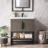 Columbia 31.5" Single Vanity Cabinet in Ash Gray with Matte Black Base