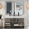 Columbia 59" Double Bathroom Vanity in Ash Gray with Matte Black Base
