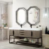 Columbia 72" Double Bathroom Vanity, Ash Gray, Matte Black Base
