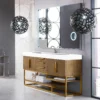 Columbia 72" Single Bathroom Vanity in Latte Oak with Radiant Gold Base