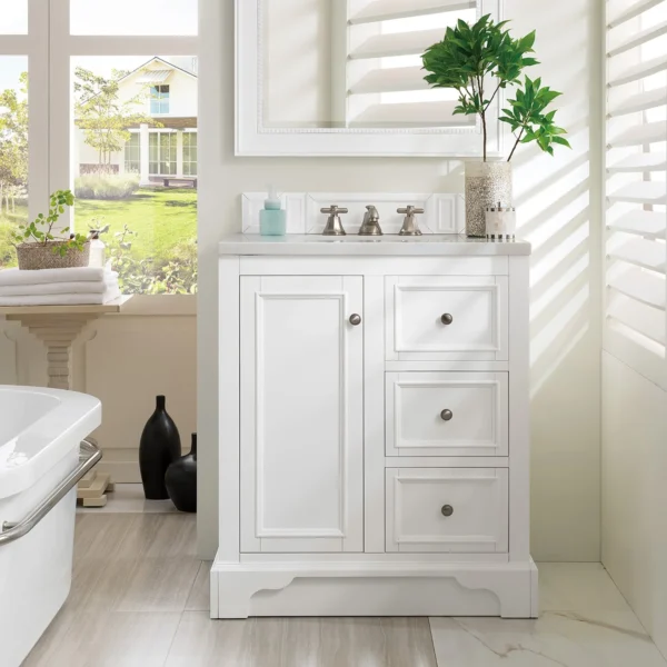 De Soto 30" Single Bathroom Vanity in Bright White