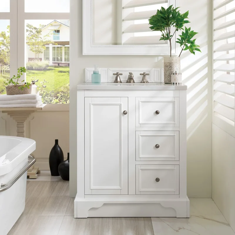 De Soto 30" Single Bathroom Vanity in Bright White
