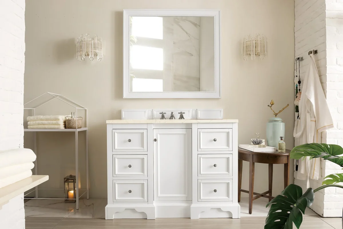 De Soto 48" Single Bathroom Vanity in Bright White