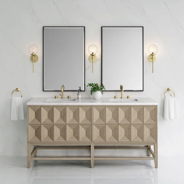 Emmeline 72" Double Vanity in Pebble Oak