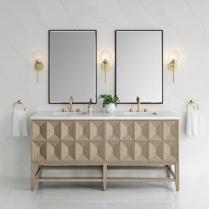 Emmeline 72" double vanity in pebble oak