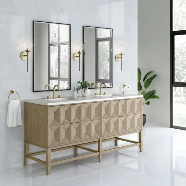 Modern bathroom vanity with elegant design.