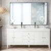 Linear 72" Double Bathroom Vanity in Glossy White