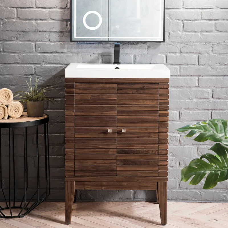 Linden 24" Single Vanity in Mid Century Walnut