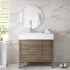 Linear 36" Single Bathroom Vanity in Whitewashed Walnut