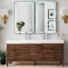 Linear 72" Double Bathroom Vanity in Mid-Century Walnut