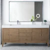 Linear 72" Double Bathroom Vanity in Whitewashed Walnut